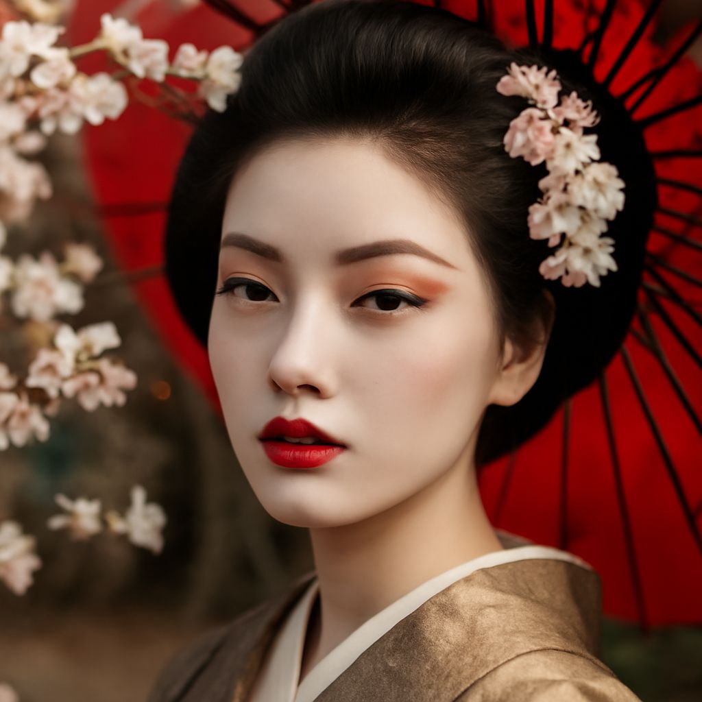 Geisha Inspired Makeup: White Base, Red Accents, and Maiko Differences