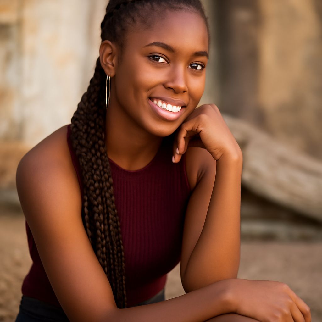 High school senior posing for photoshoot