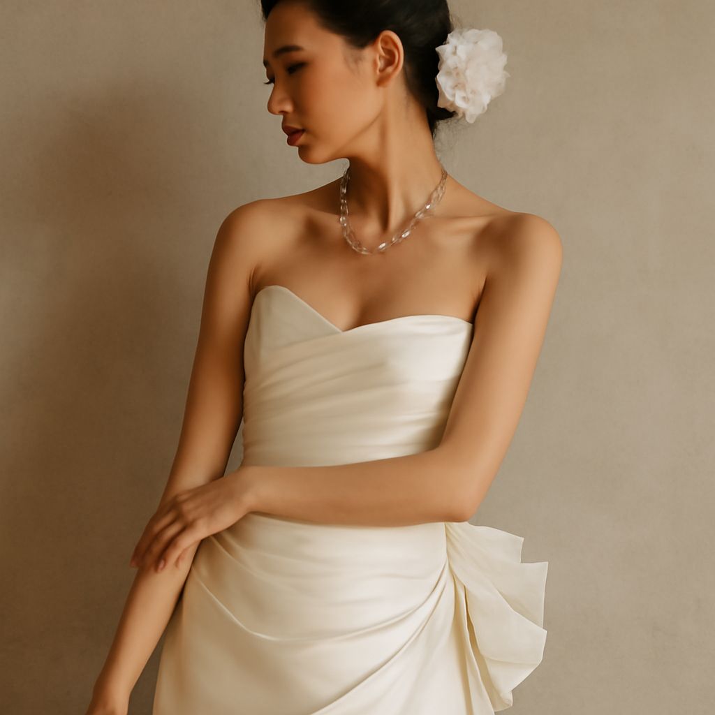 A beautiful wedding dress available for rent in Japan